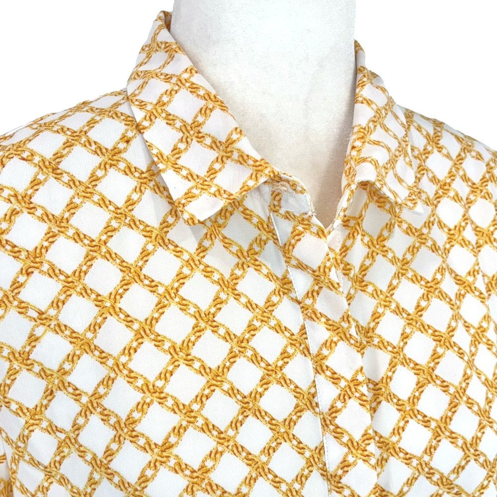 Sioni yellow braid motif shirt